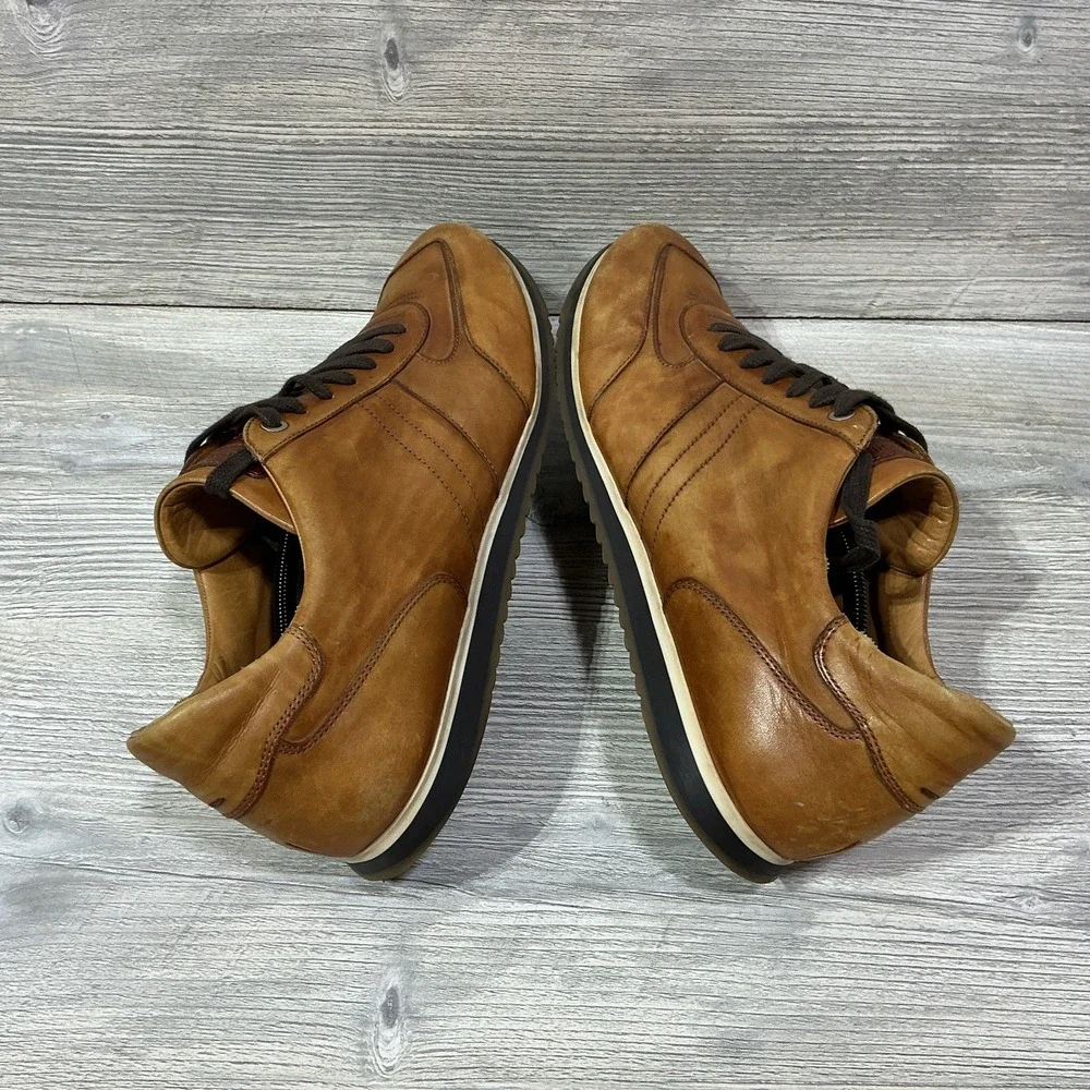 Men's Magnanni Ibiza Honey Brown Leather Sneakers Shoes Portugal Size 13 M 18837